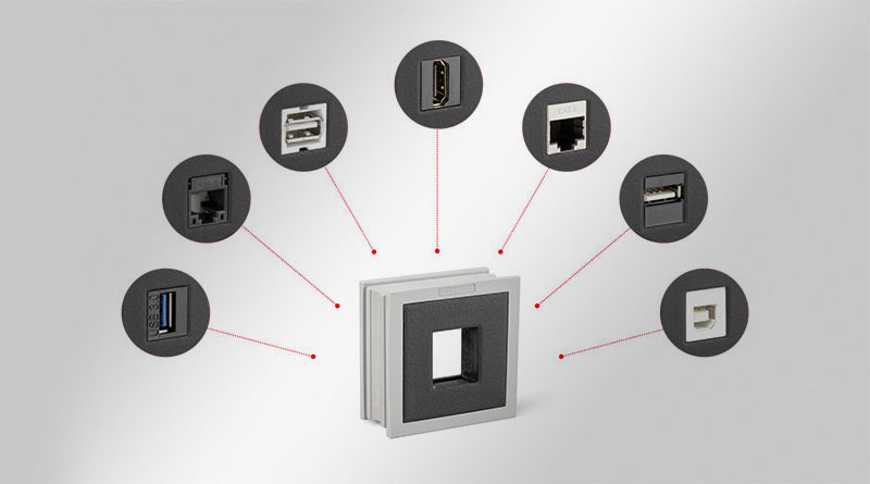 AT-KS adapter grommets based on KT large, for Keystone couplers